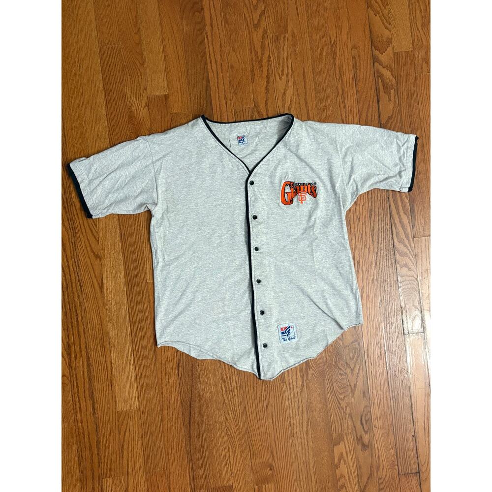 Vintage The Game San Francisco Giants Baseball Jersey Mens Large Grey Made USA
